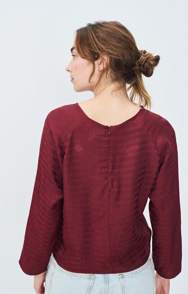 American Vintage Top Femme Bukbay - CARDINAL 66 Manches Raglan Rouge - H22