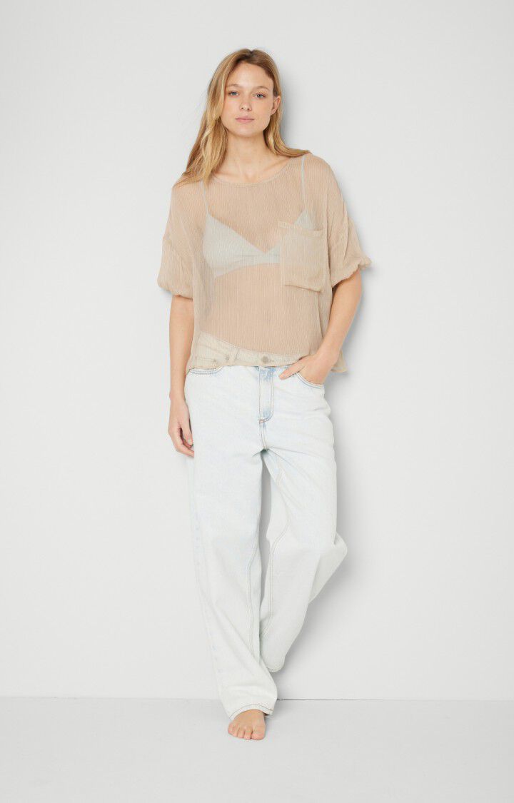 American Vintage Top Femme Cosawood - HENRI Manches Raglan Beige - E20