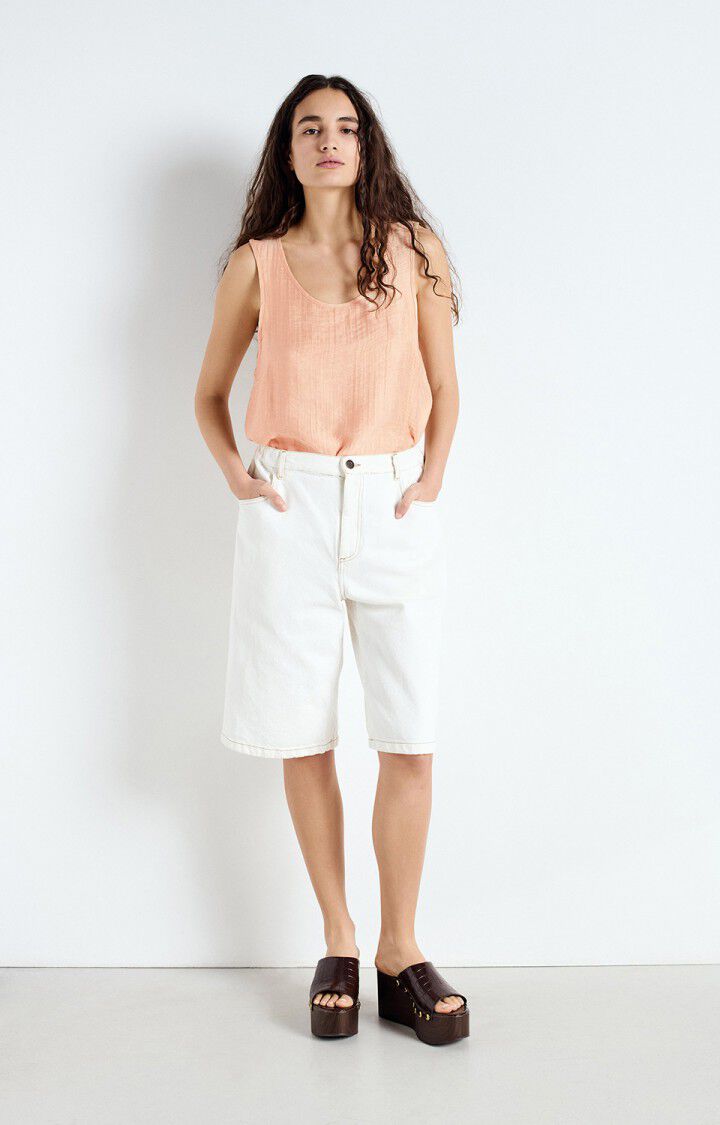 American Vintage Top Femme Detown - LATTE 0 Sans Manches Beige - E25