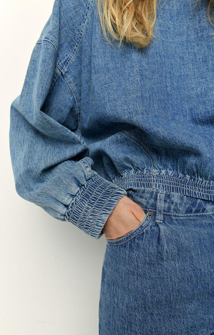 American Vintage Top Femme Fybee - BLEU STONE Manches Longues Bleu - E22