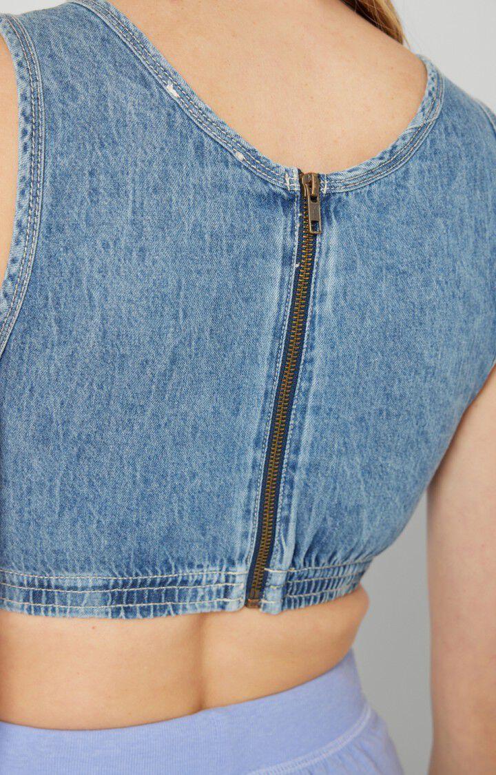 American Vintage Top Femme Fybee - BLEU STONE Sans Manches Bleu - E22