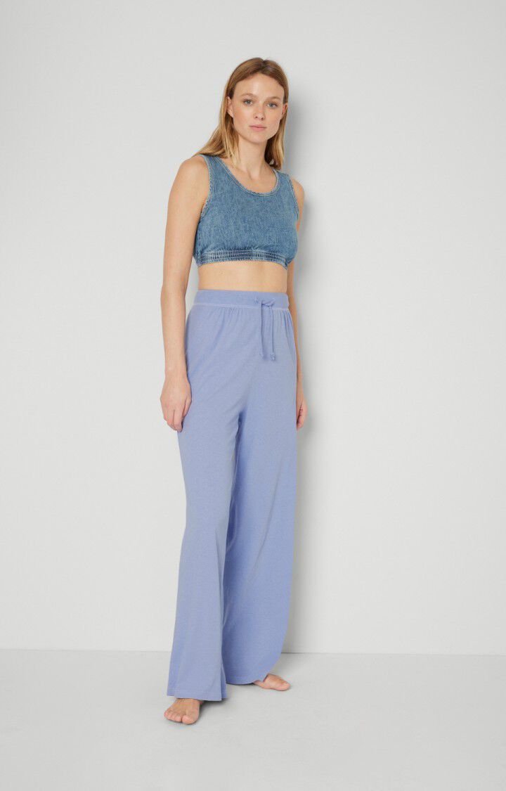 American Vintage Top Femme Fybee - BLEU STONE Sans Manches Bleu - E22