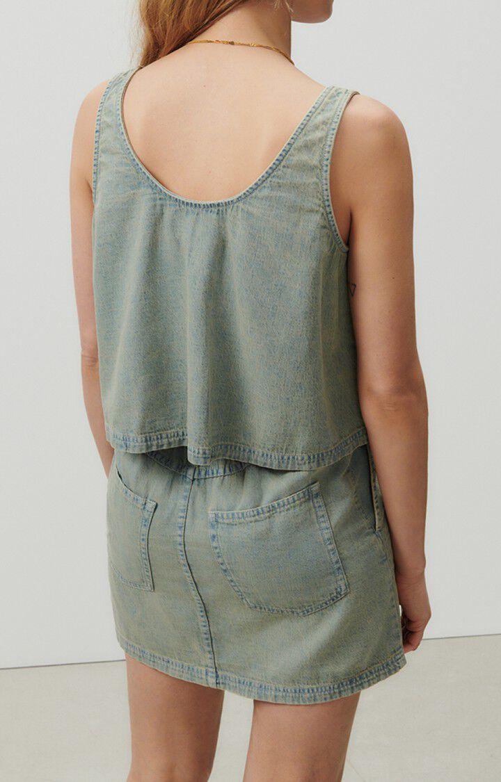 American Vintage Top Femme Fybee - DIRTY BEIGE 0 Sans Manches Bleu - E23