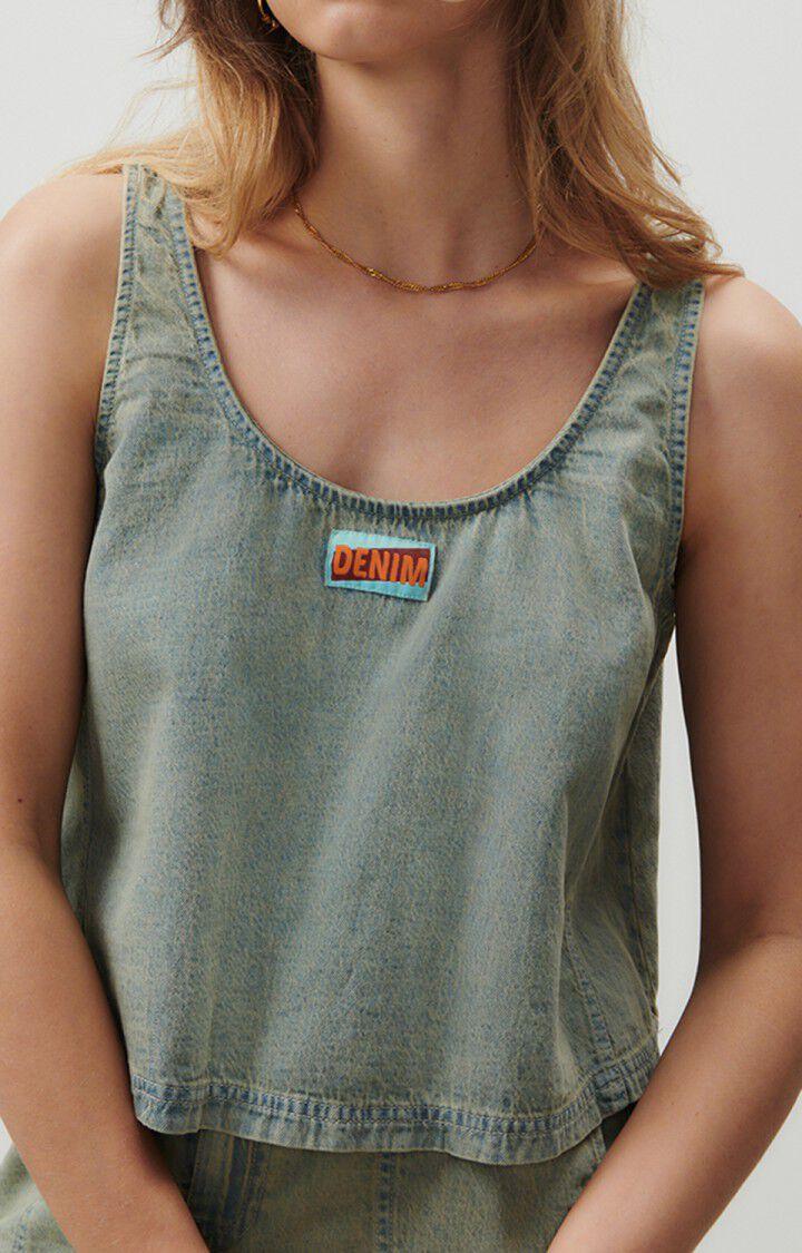 american vintage Top femme Fybee - DIRTY BEIGE 0 Sans manches Bleu - E23