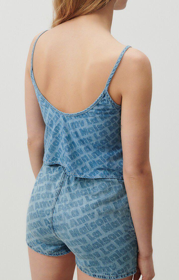 American Vintage Top Femme Fybee - STONE ALL OVER 0 Fines Bretelles Bleu - E23