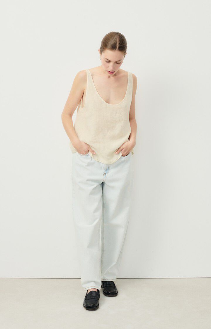 American Vintage Top Femme Ivybo - ECRU 0 Fines Bretelles Beige - E23