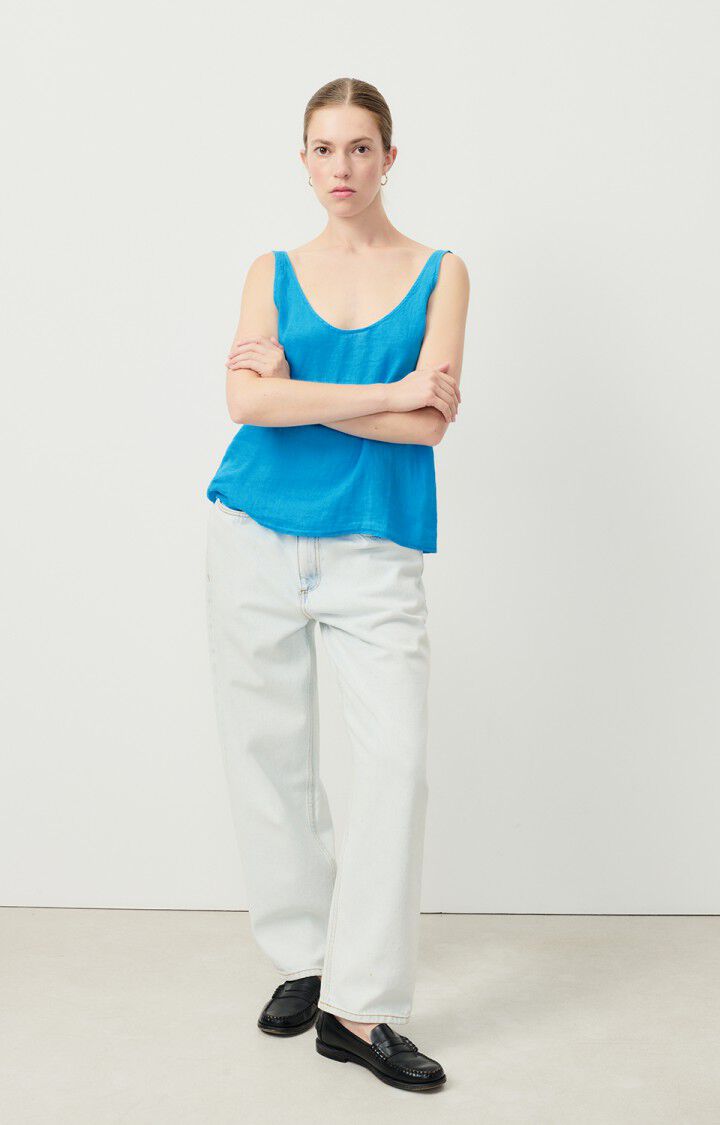 American Vintage Top Femme Ivybo - TROPICO 0 Fines Bretelles Bleu - E23