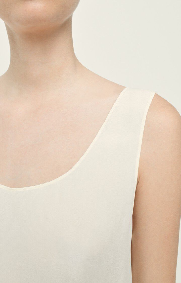 American Vintage Top Femme Likoom - NACRE Sans Manches Beige - H19