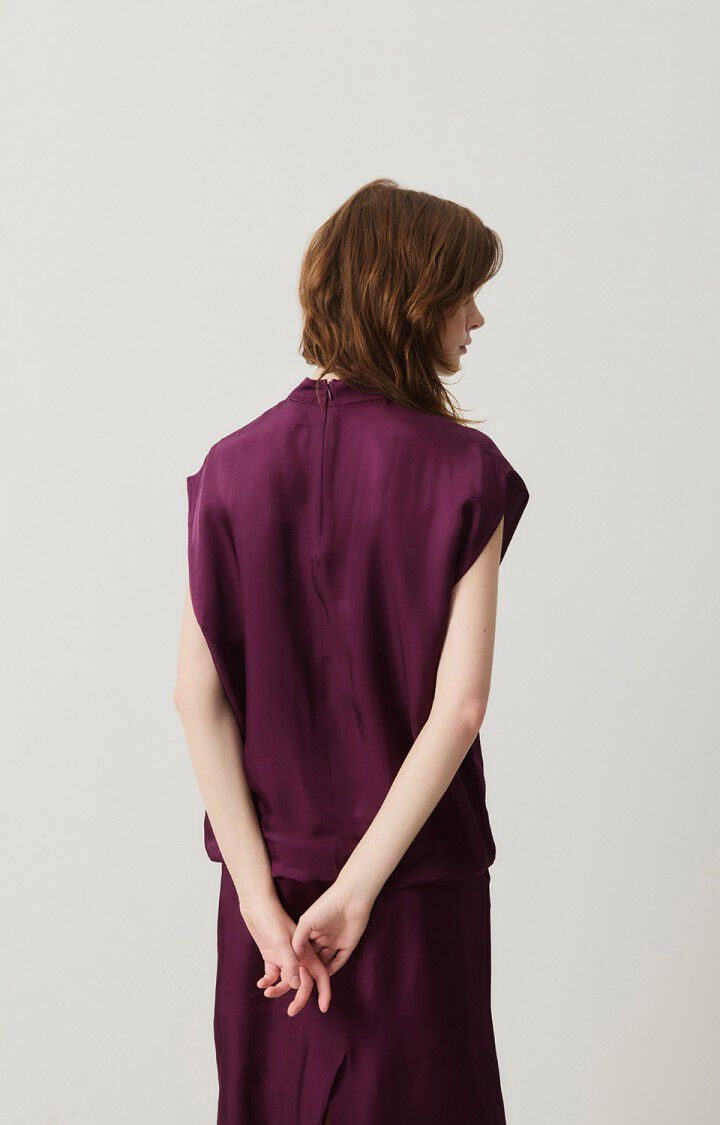American Vintage Top Femme Luabird - RAISIN 0 Sans Manches Violet - H24