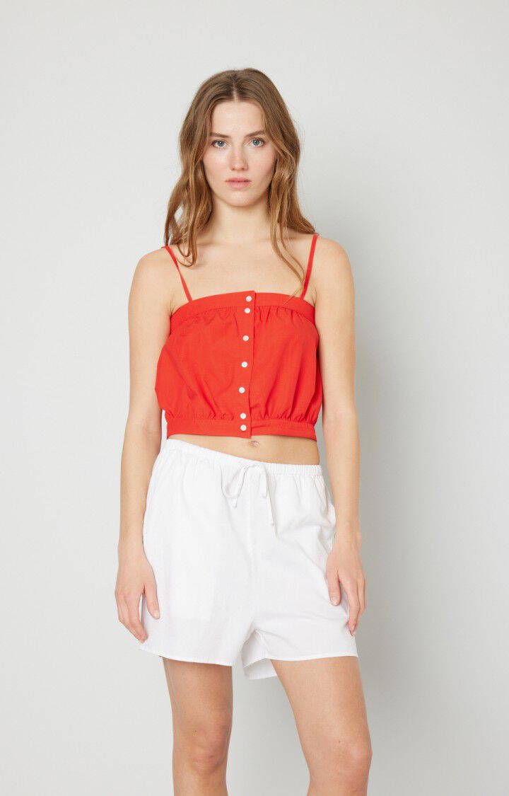 american vintage Top femme Otbeach - AMOUR Fines bretelles Rouge - E21