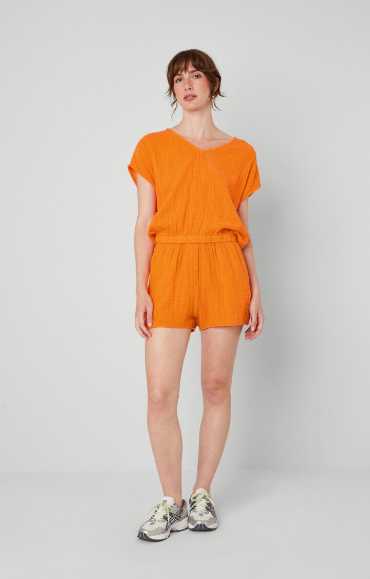 American Vintage Top Femme Oyobay - ORANGE Sans Manches Orange - E23