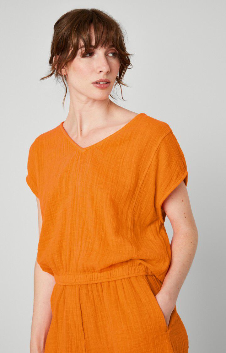 american vintage Top femme Oyobay - ORANGE Sans manches Orange - E23