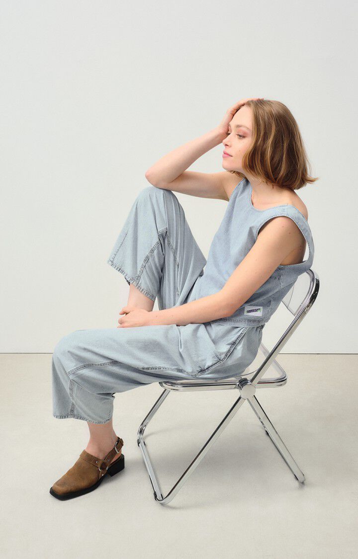 American Vintage Top Femme Paybou - BLUE SNOW 0 Sans Manches Bleu - E24