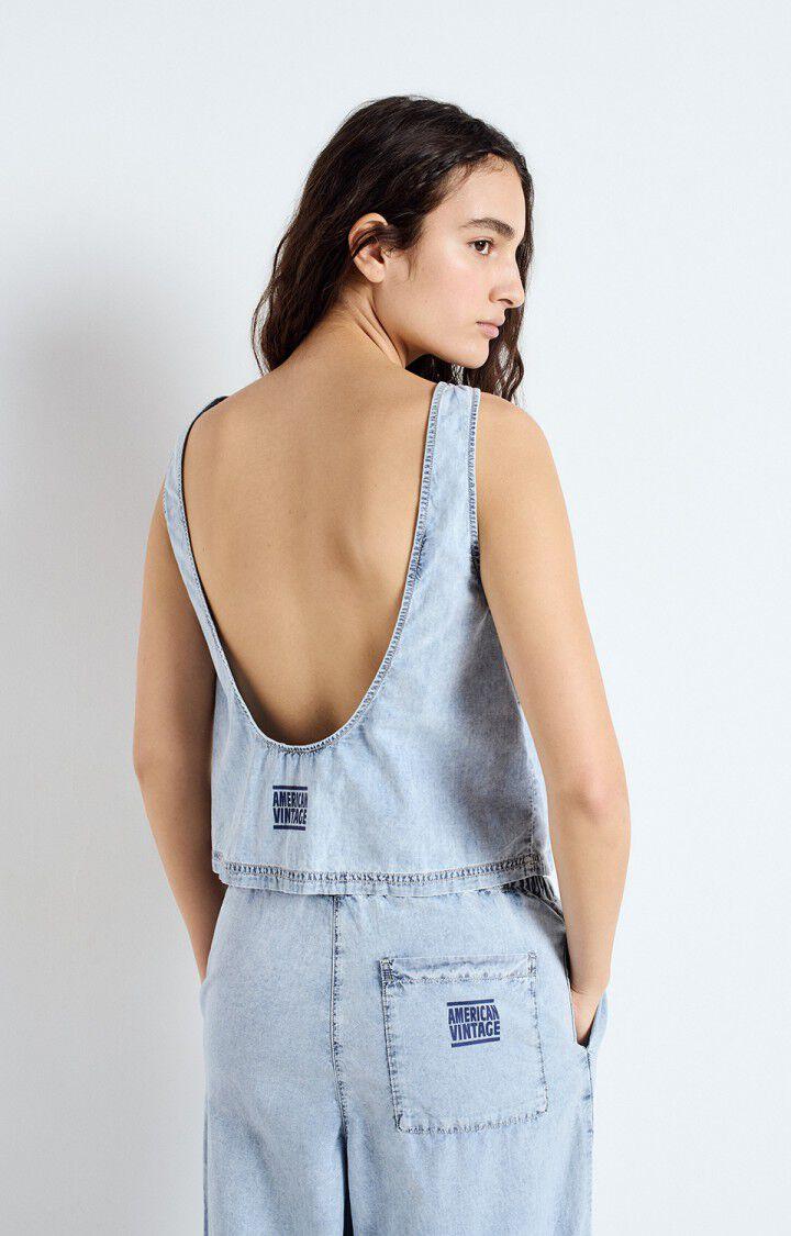 American Vintage Top Femme Paybou - BLUE SNOW Sans Manches Bleu - E25