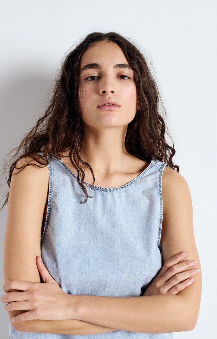 American Vintage Top Femme Paybou - BLUE SNOW Sans Manches Bleu - E25