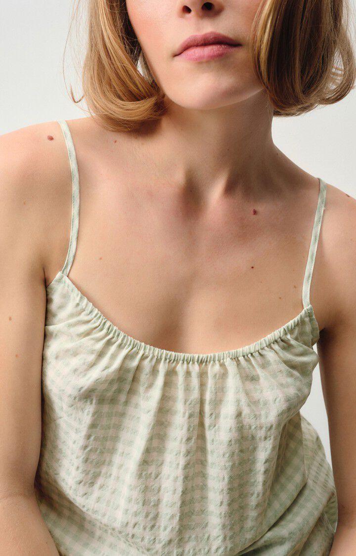 American Vintage Top Femme Pykoboo - VICHY OPALE 0 Fines Bretelles Vert - E24