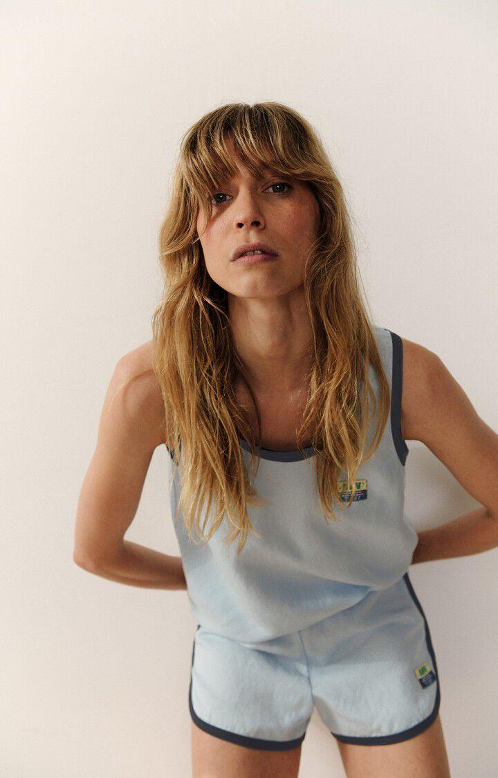 american vintage Top femme Ronrock - BLEU CIEL 0 Sans manches Bleu - E22B