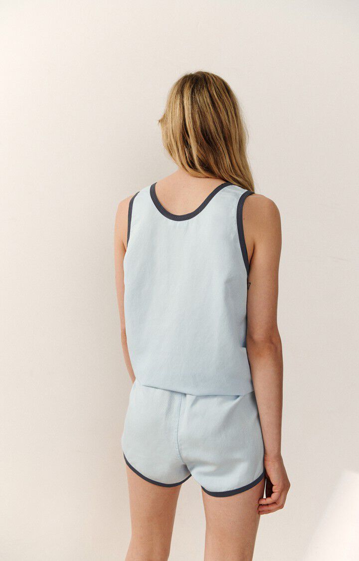 American Vintage Top Femme Ronrock - BLEU CIEL Sans Manches Bleu - E22