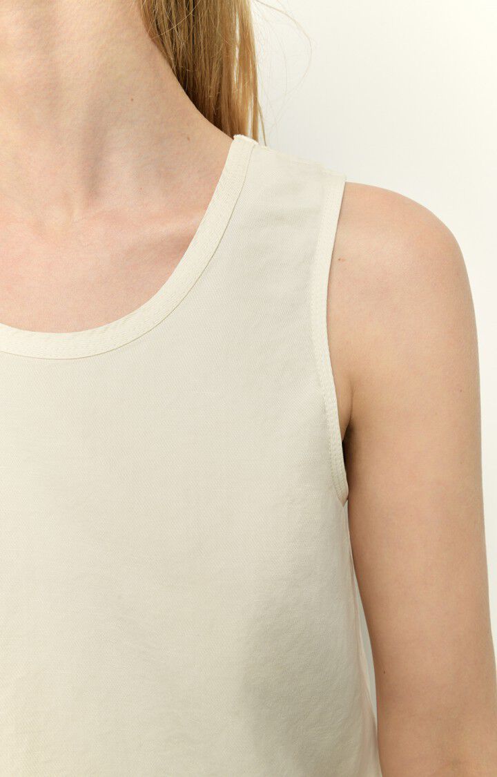 American Vintage Top Femme Ronrock - ECRU Sans Manches Beige - E22