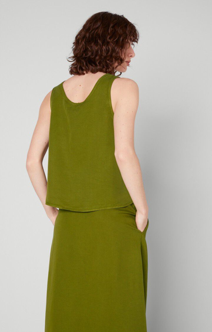 American Vintage Top Femme Ronrock - MARAIS Sans Manches Vert - E22