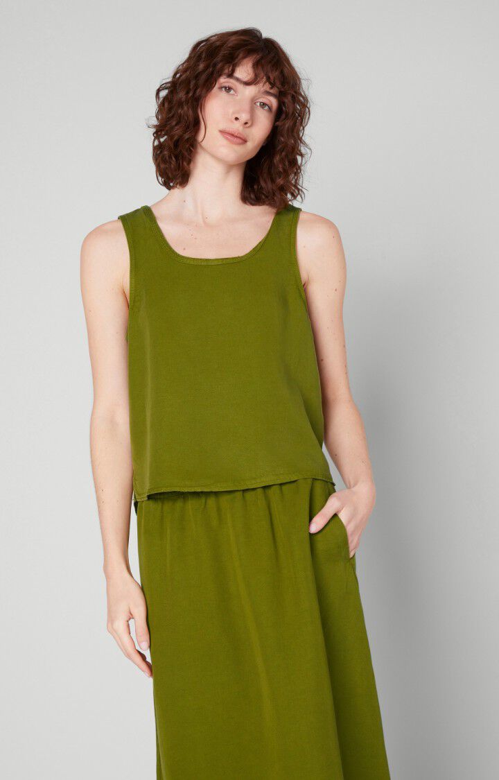 american vintage Top femme Ronrock - MARAIS Sans manches Vert - E22