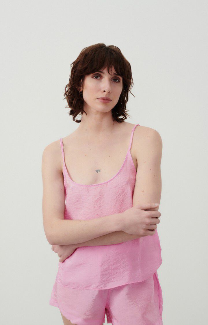 American Vintage Top Femme Scarow - CHAMALLOW 0 Fines Bretelles Rose - E24