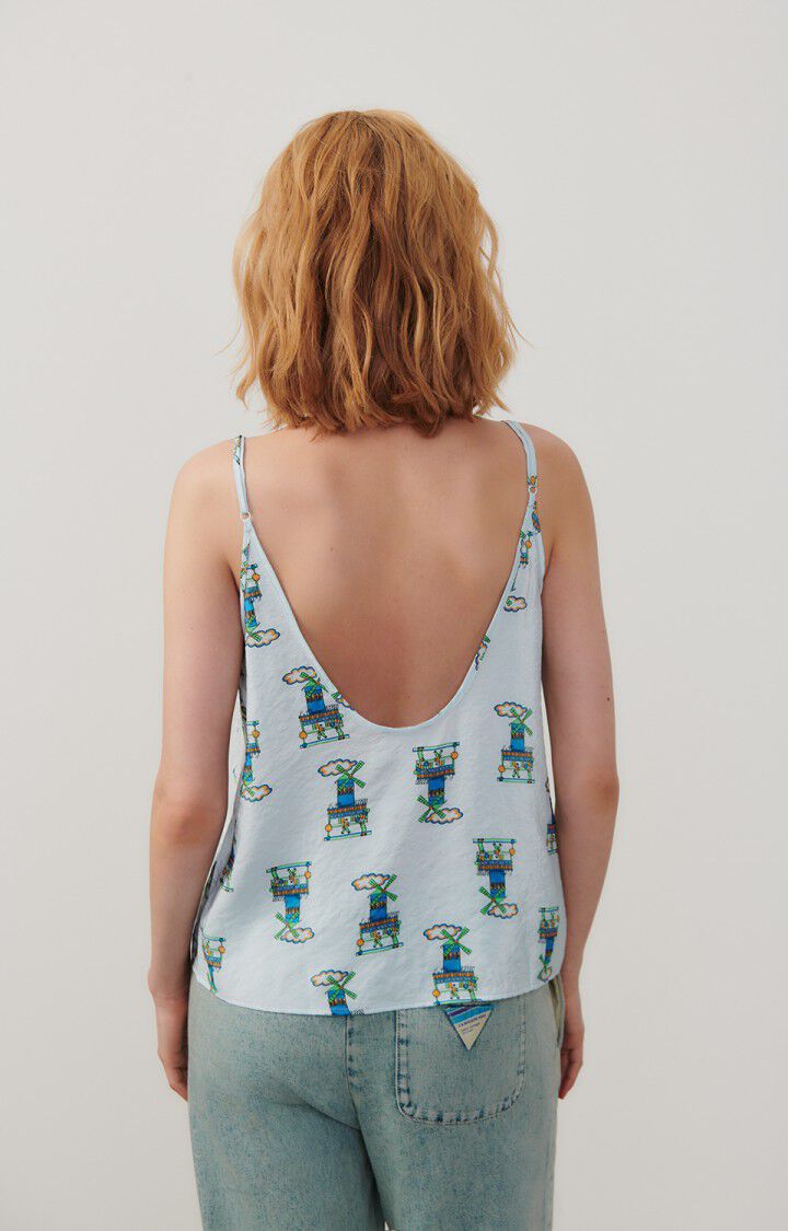 American Vintage Top Femme Scarow - PIPA 0 Fines Bretelles Bleu - E24