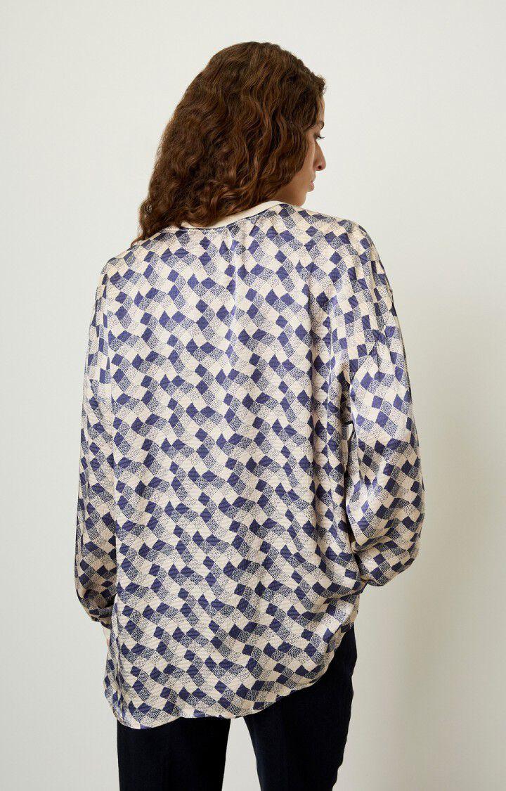American Vintage Top Femme Shaning - ALBA Manches Longues Bleu - H22