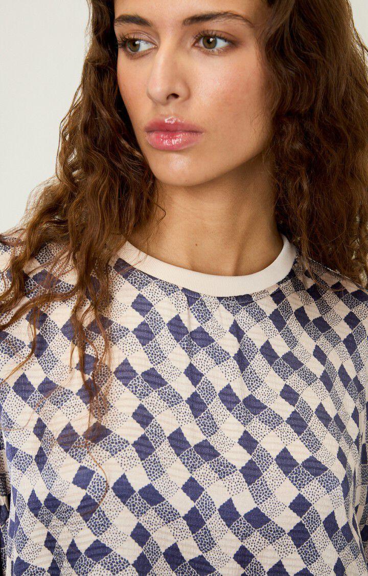 American Vintage Top Femme Shaning - ALBA Manches Longues Bleu - H22