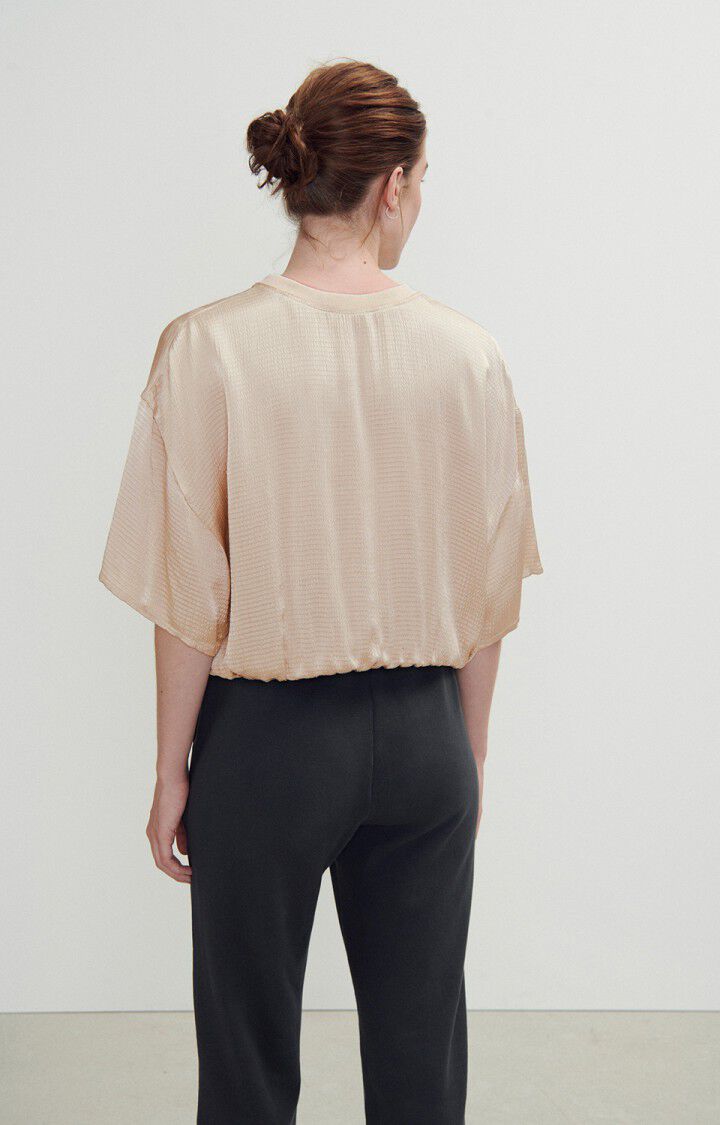 American Vintage Top Femme Shaning - ECRU 22 Manches Courtes Beige - H23