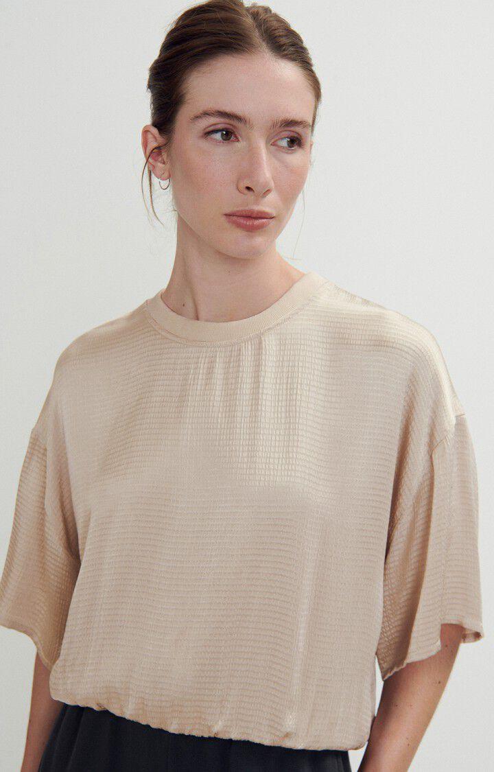 american vintage Top femme Shaning - ECRU 22 Manches courtes Beige - H23
