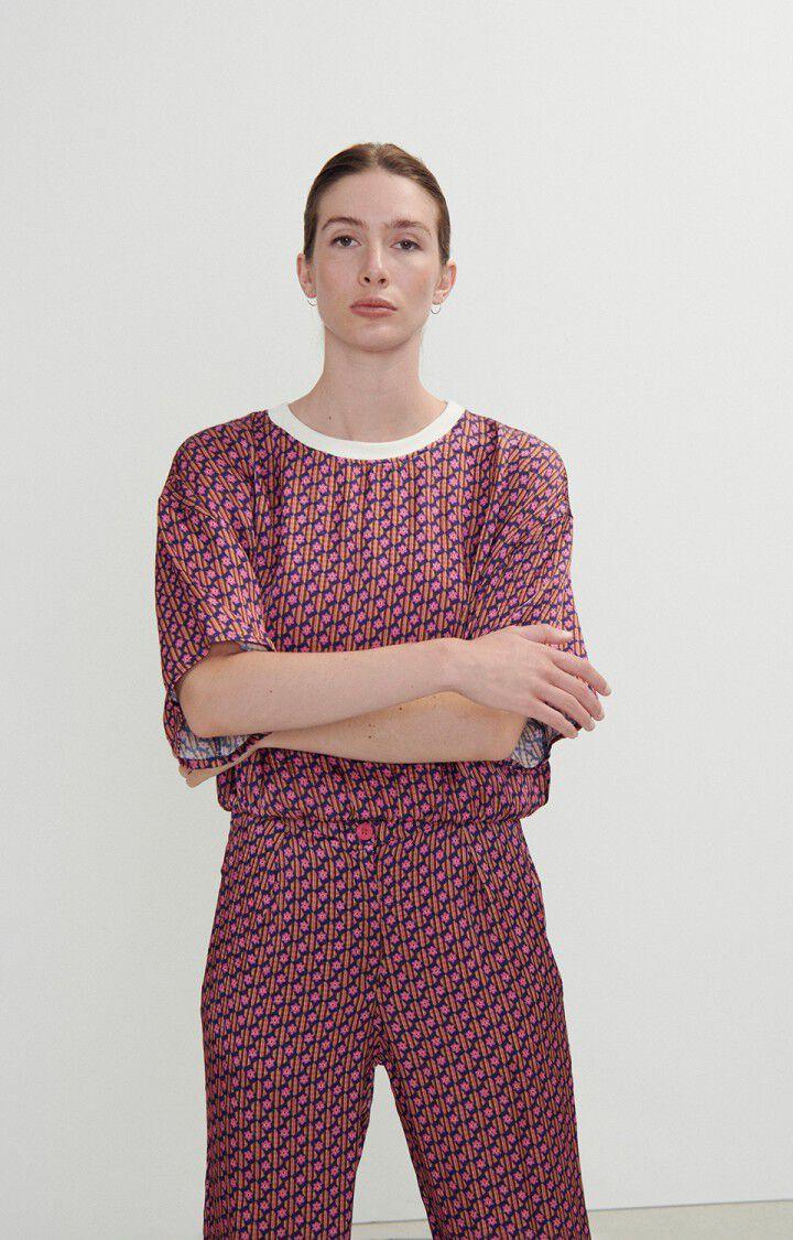 american vintage Top femme Shaning - JUNE 22 Manches courtes Rose - H23