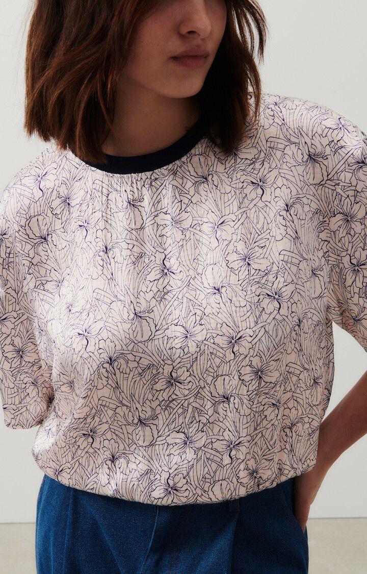 American Vintage Top Femme Shaning - NINA 22 Manches Courtes Blanc - H23
