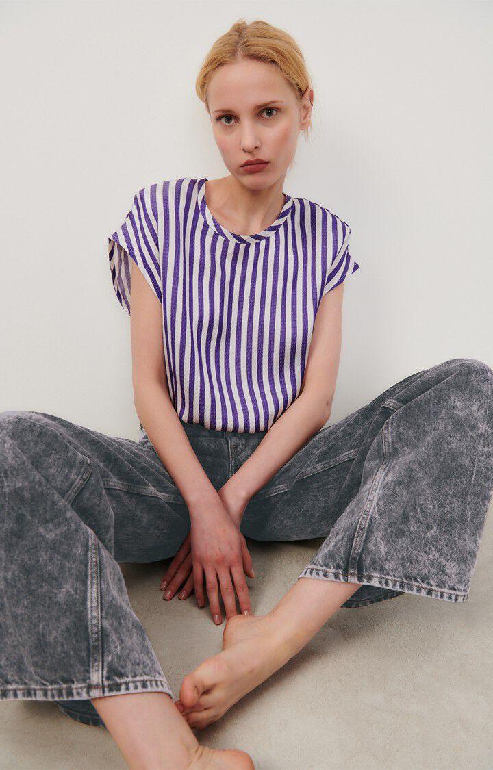 American Vintage Top Femme Shaning - RAYURES VIOLETTES 0 Sans Manches Violet - E24