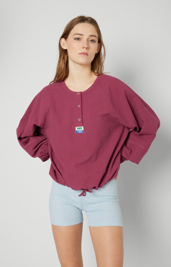 american vintage Top femme Taraw - VIGNE Manches longues Violet - E22