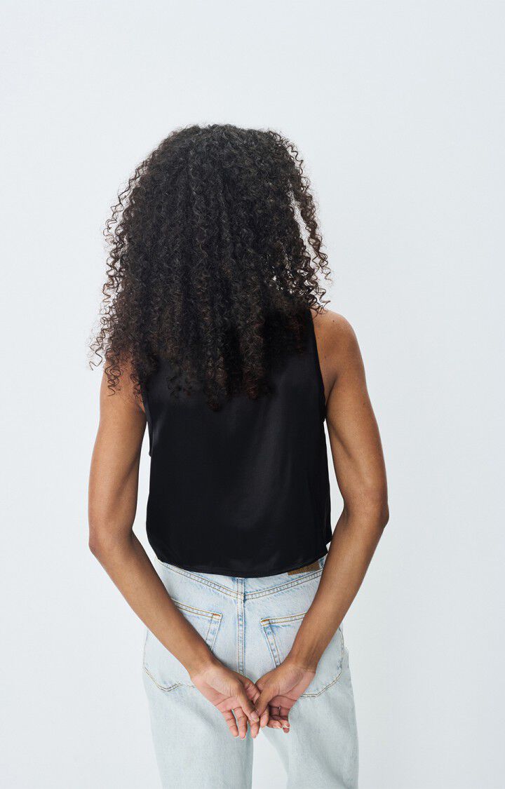 American Vintage Top Femme Unyl - CARBONE Sans Manches Noir - E25
