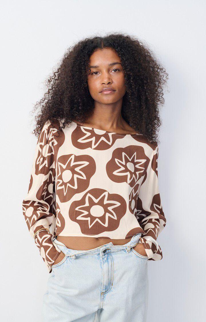 american vintage Top femme Varym - BABETH 61 Manches longues Marron - H24