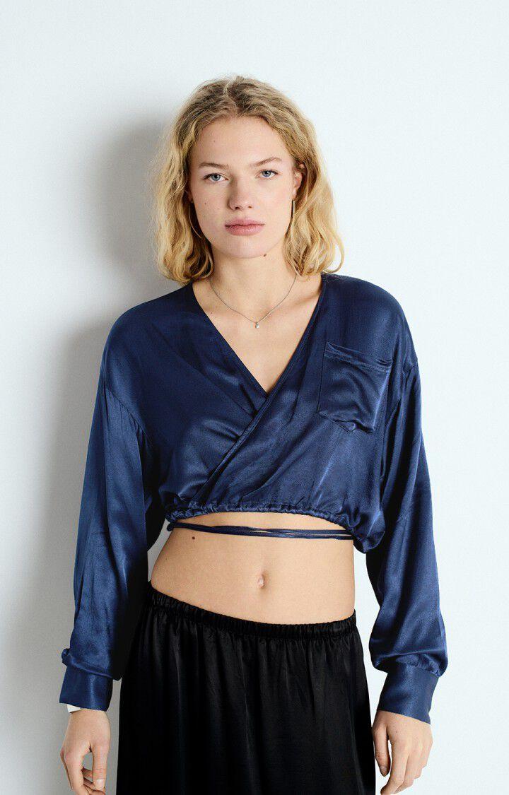 american vintage Top femme Voogy - NOCTURNE 52 Manches longues Bleu - E25