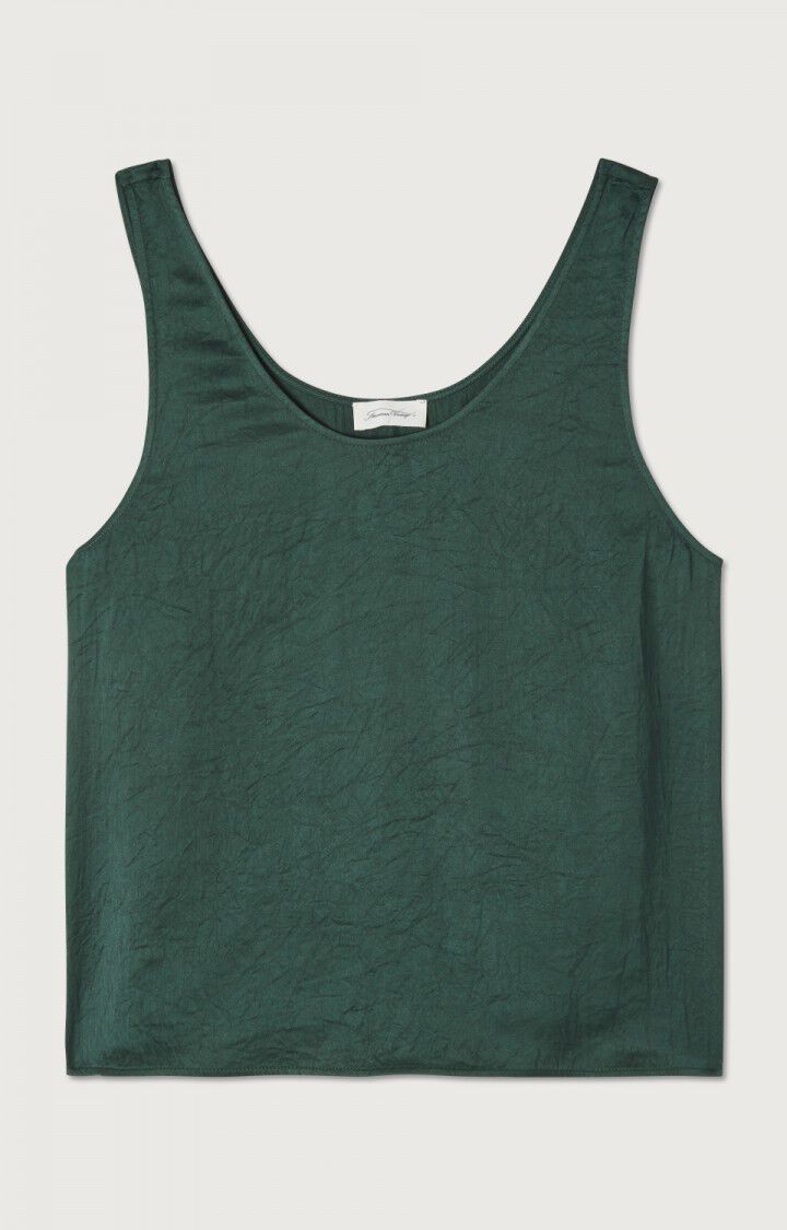 american vintage Top femme Widland - BOTANIQUE Sans manches Vert - H22B