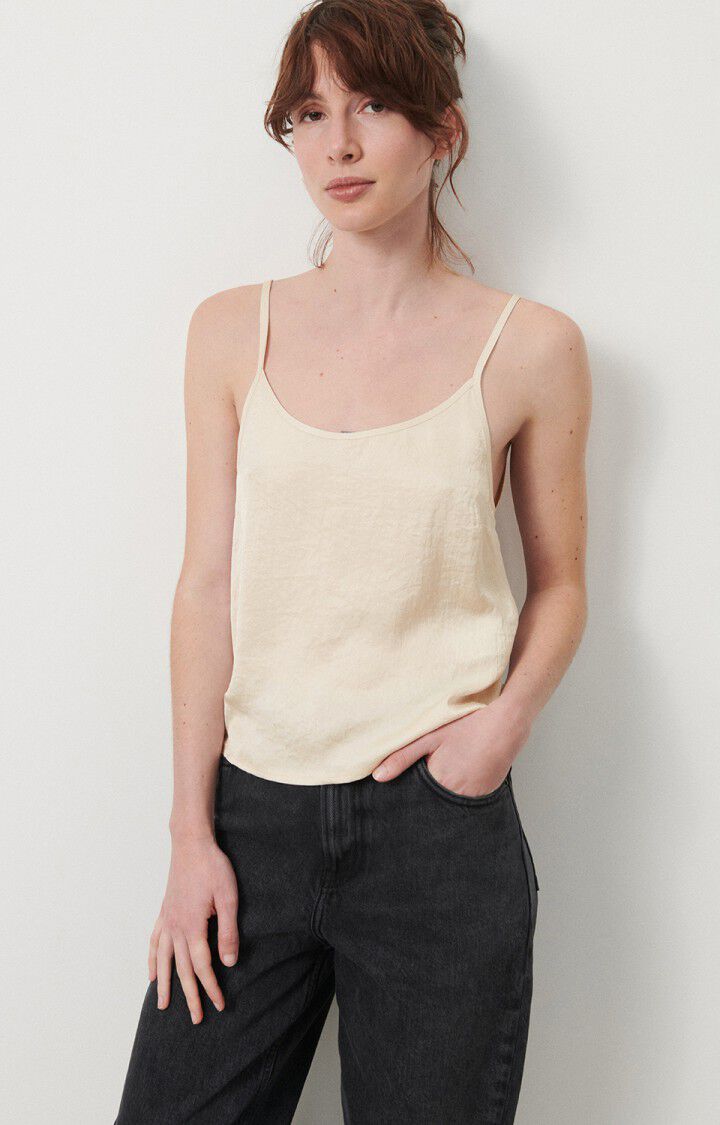 american vintage Top femme Widland - IVOIRE Fines bretelles Beige - E24
