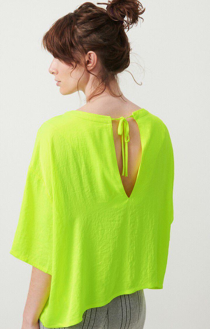American Vintage Top Femme Widland - JAUNE FLUO 23 Manches Courtes Jaune - E24