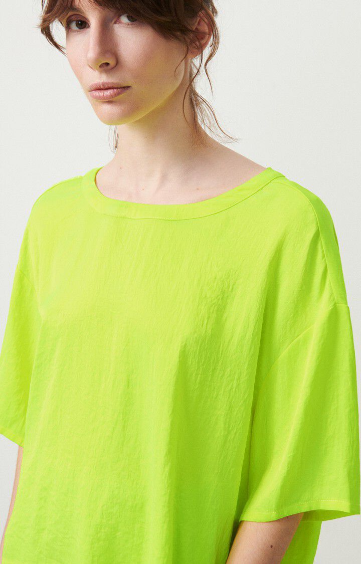 American Vintage Top Femme Widland - JAUNE FLUO 23 Manches Courtes Jaune - E24