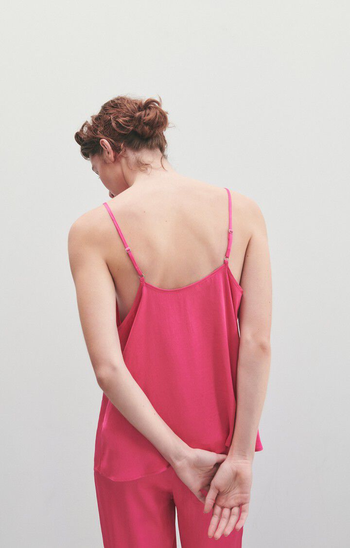 American Vintage Top Femme Widland - MAGENTA 0 Fines Bretelles Rose - E23