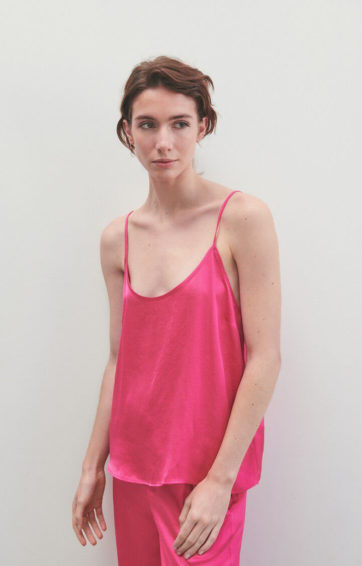 american vintage Top femme Widland - MAGENTA 0 Fines bretelles Rose - E23