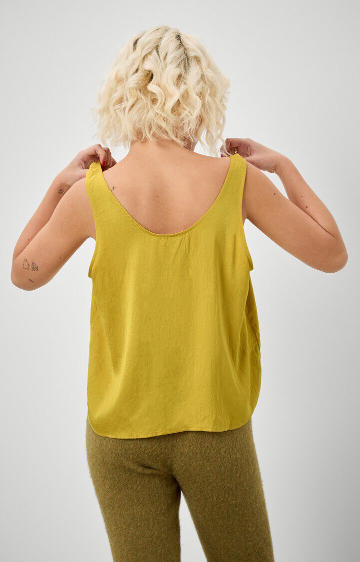 American Vintage Top Femme Widland - MORDORE Sans Manches Jaune - H22