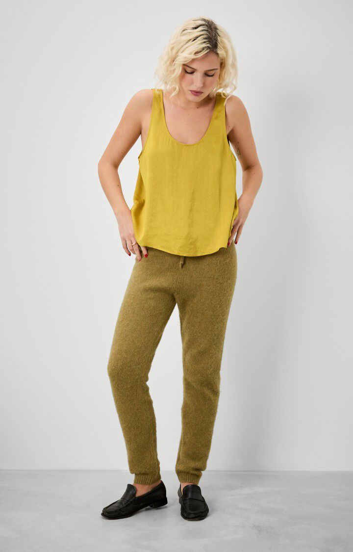 American Vintage Top Femme Widland - MORDORE Sans Manches Jaune - H22
