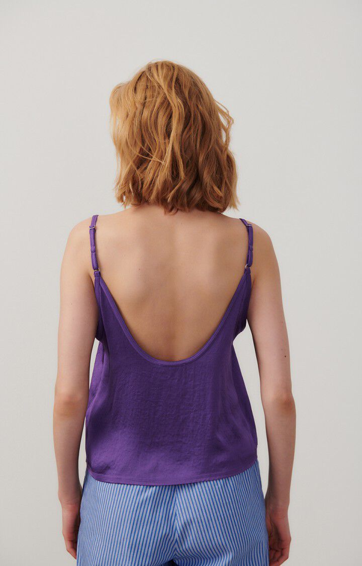 American Vintage Top Femme Widland - NEON PURPLE Fines Bretelles Violet - E24