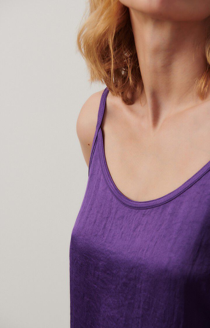 American Vintage Top Femme Widland - NEON PURPLE Fines Bretelles Violet - E24