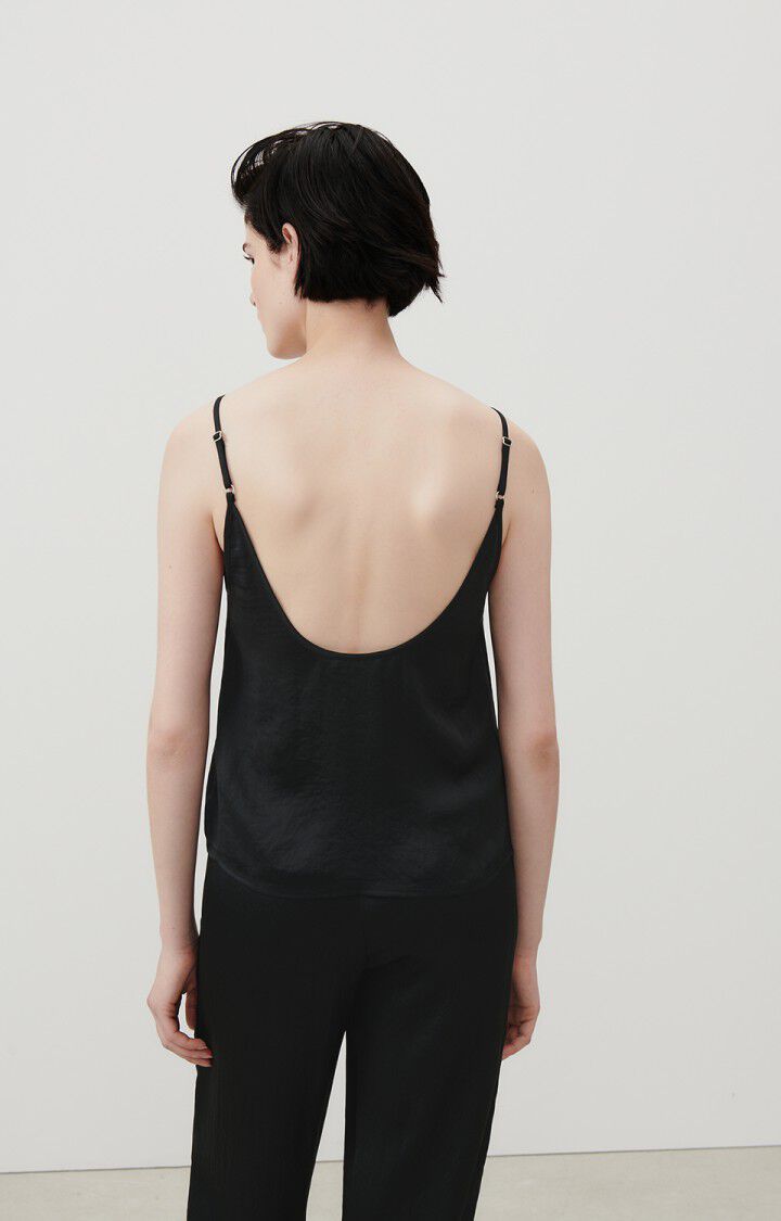 American Vintage Top Femme Widland - REGLISSE Fines Bretelles Noir - E24