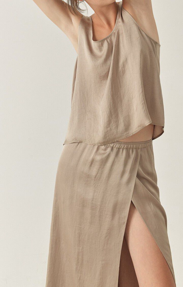 American Vintage Top Femme Widland - TAUPE Sans Manches Beige - H22B